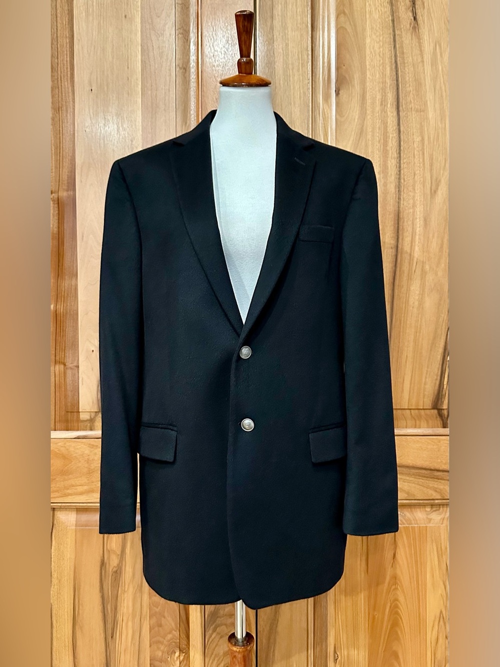 Pure Cashmere, Italy, Joseph Abboud Black Suit Coat/Blazer/Winter Sportcoat 42L